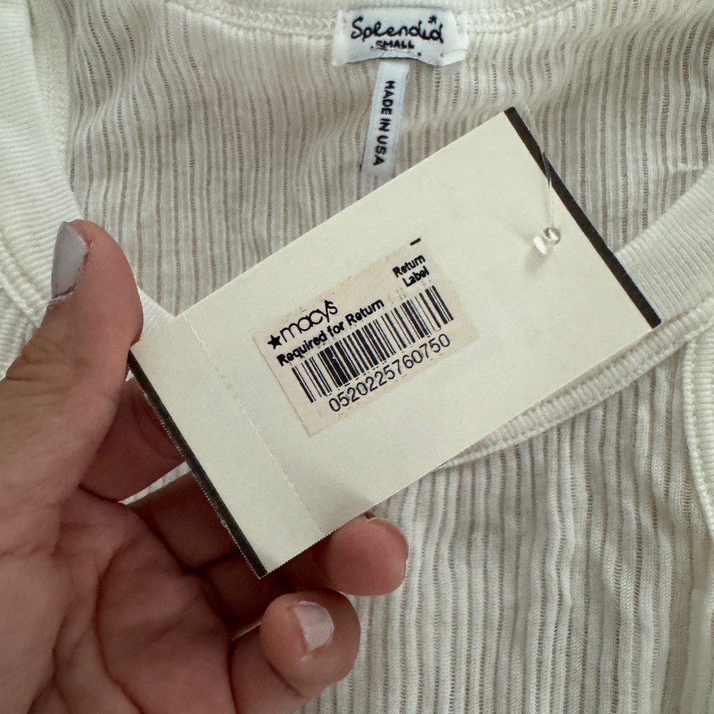 Splended Ribbed Tank with Ruffles NEW NWT - Picture 7 of 10